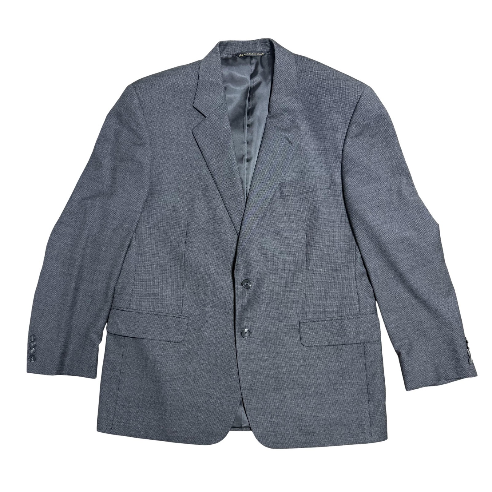 Jack Victor Blazer Mens 44r Gray 100% Wool Lucien Sport Coat Two Button Lined